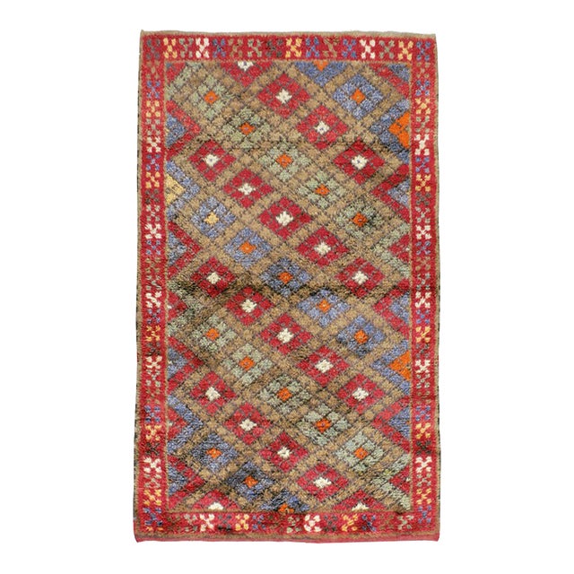 Galerie Shabab Collection Mid-20th Century Turkish Anatolian Throw Rug For Sale