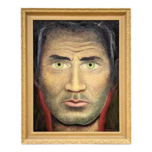 Vintage Arthur Horsfall Oil Painting on Canvas Self Portrait, Artist Signed, 1946