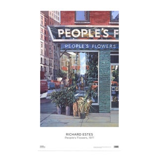 2022 Richard Estes 'People's Flowers' Realism Offset Lithograph For Sale