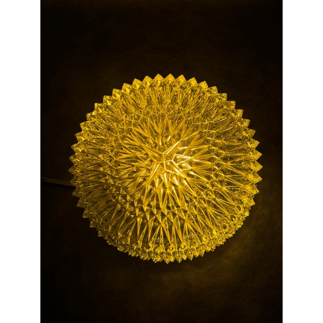 Mid-Century Glass Flush Mount Ceiling Light, 1970s For Sale - Image 10 of 11