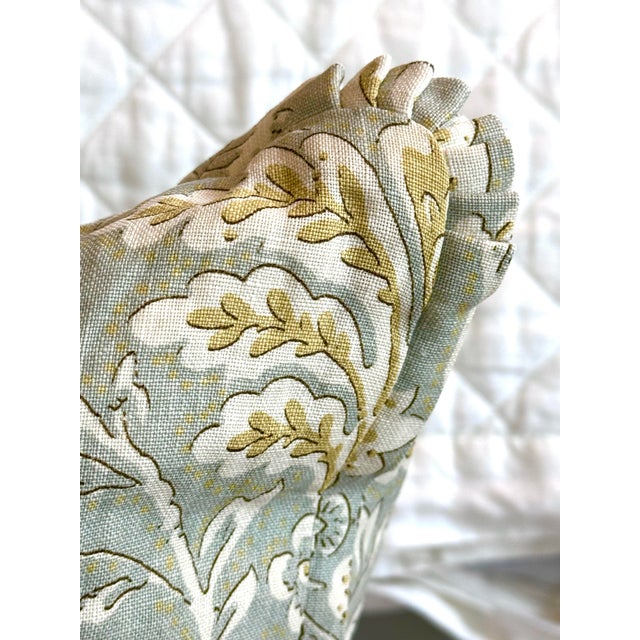 Pair of 2 Custom Euro Down Pillows, Covered in Lewis & Wood “Wykeham” Linen Fabric For Sale - Image 4 of 7
