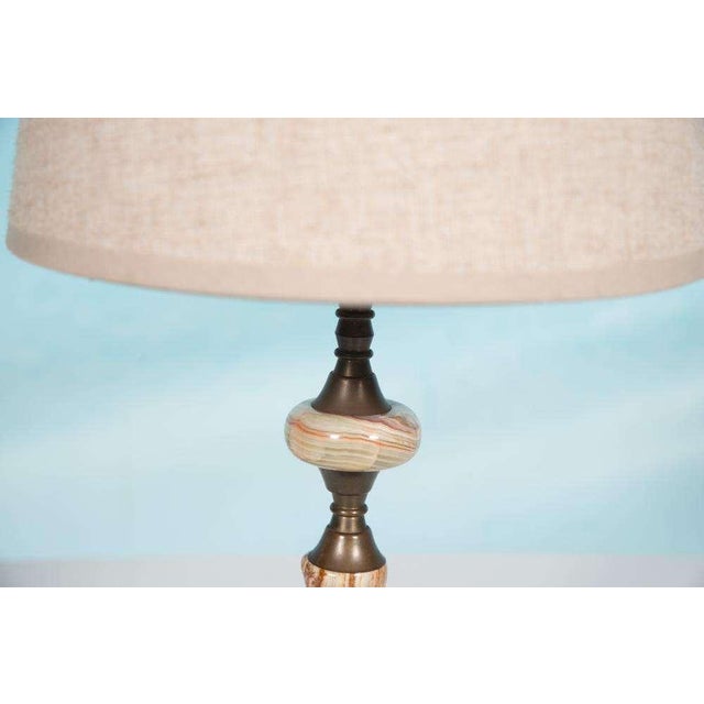 Table Lamp in Onyx & Brass, 1970s For Sale - Image 6 of 17