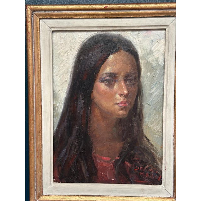 Meriv, Portrait, 1960s, Oil on Canvas, Framed For Sale - Image 15 of 18