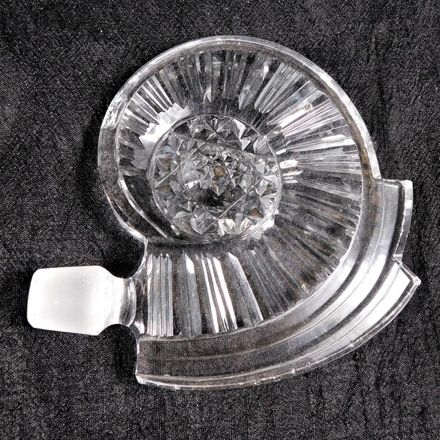 Contemporary Clear Cut Glass Lay Down Perfume Bottle With Large Stopper For Sale - Image 3 of 4
