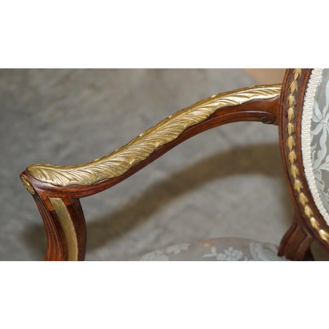 Textile George Hepplewhite Style Hardwood Giltwood Armchair, 1900s For Sale - Image 7 of 18