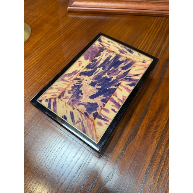 Vintage Tortoiseshell Inlay Wooden Box For Sale In Los Angeles - Image 6 of 7