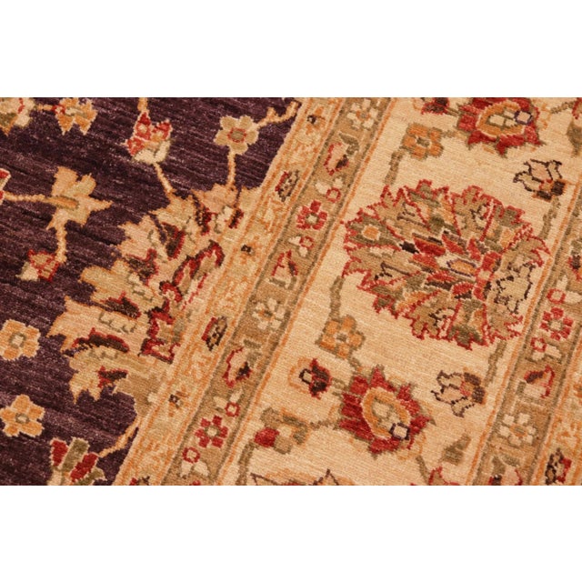 Beige Boho Chic Ziegler Purple Beige Hand-Knotted Wool Rug - 8'2'' X 10'7'' For Sale - Image 8 of 8