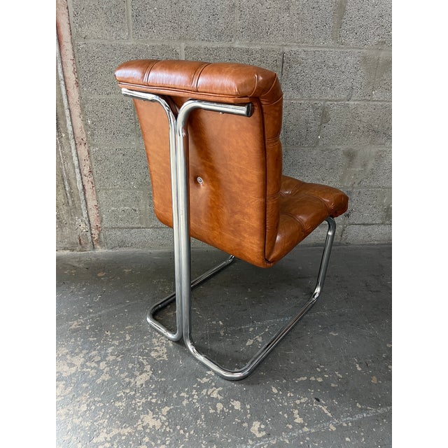 Set of Four Mid-Century Modern Chrome Dining Chairs in the Milo Baughman Style. Circa 1970s. For Sale - Image 12 of 18