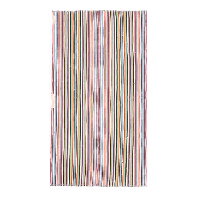 Vintage Turkish Oushak Handmade Wool Cotton Pink Green Area Rug For Sale