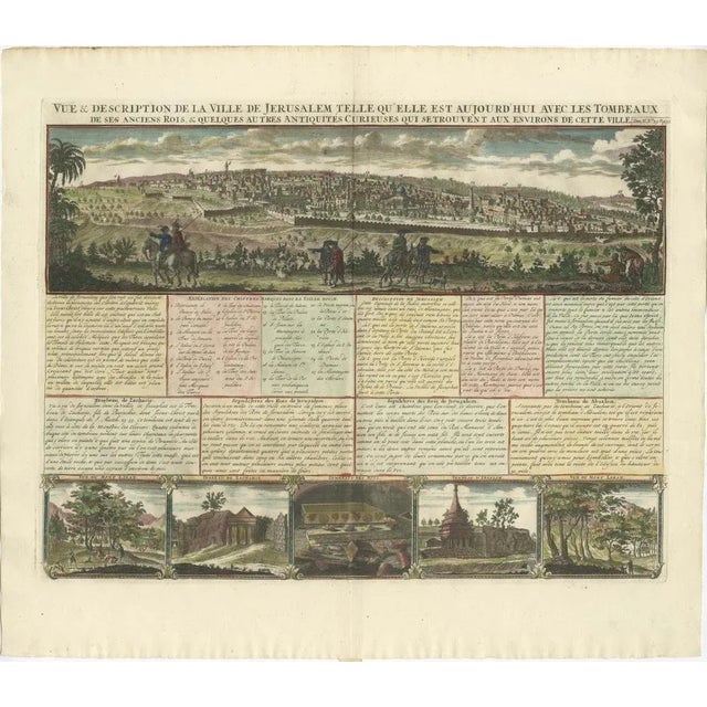 Paper Birds-Eye View of Jerusalem with Historical Tombs and Key Landmarks, 1720 For Sale - Image 7 of 7
