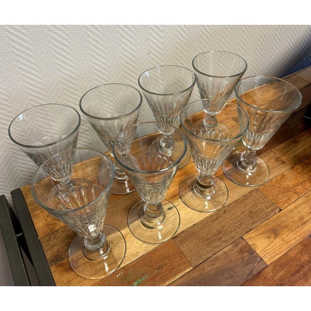 Faceted Cut Crystal Glasses, Set of 8 For Sale - Image 3 of 7