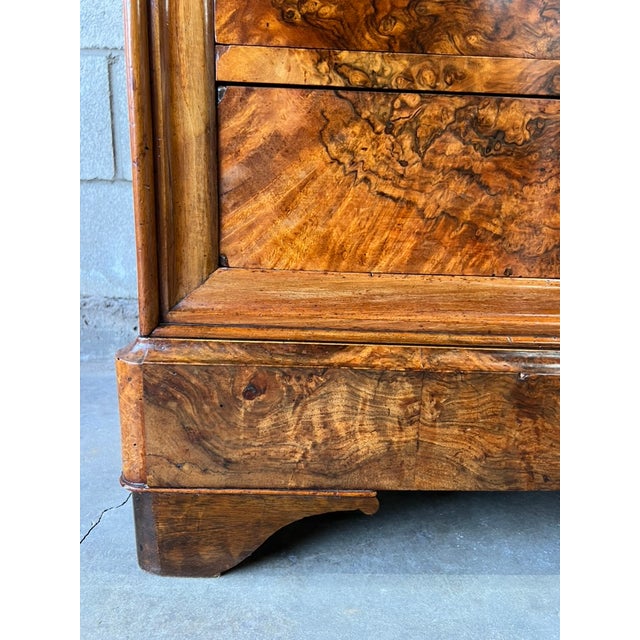 Louis Philippe French Figured Walnut Secrétaire À Abattant With Marble Top For Sale - Image 10 of 15