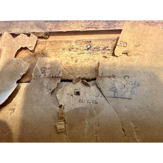 Paper Vintage Bronze Bas Relief Framed Wall Plaque Featuring Woman and Cherub For Sale - Image 7 of 10