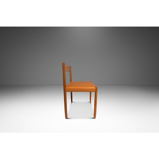 Set of Four (4) Restored Mid-Century Danish Modern Dining Chairs in Teak & Leather Attributed to Poul M. Volther for Frem Røjle, Demark, C. 1960's For Sale - Image 9 of 18