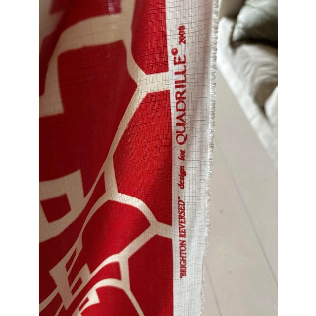Textile Quadrille Red Brighton Reverse 300426f Fabric Gorgeous 5 Yards For Sale - Image 7 of 9