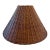 Mid-Century Modern Round Hand-Woven Rattan, Wicker Lined Fabric Lamp Shade For Sale