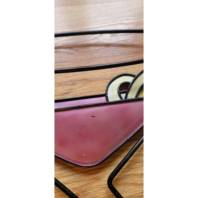 Metal Vintage Hanging Metal Wall Art Sculptured Martini Glasses Bar Decor For Sale - Image 7 of 18