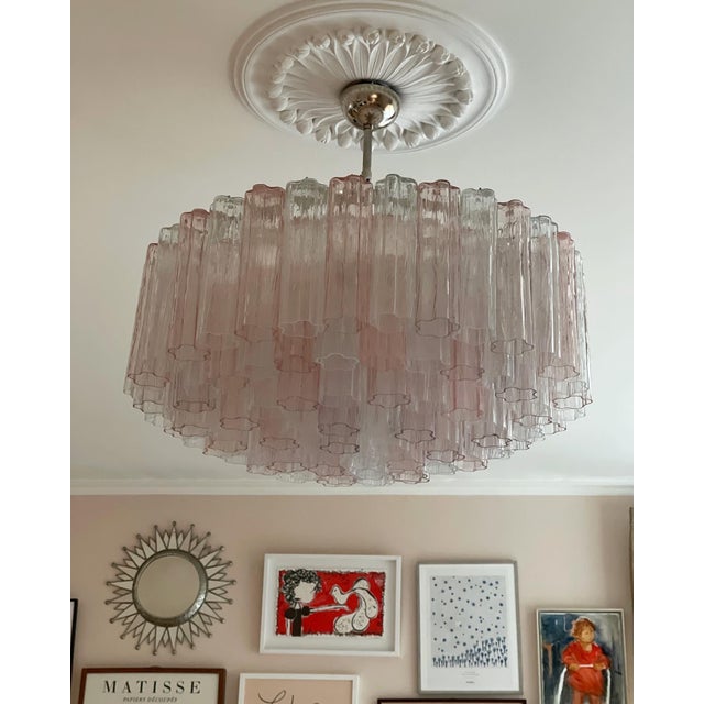 Murano chandelier tubular flat - xxl murano glass chandelier with tubular glass prisms. Contemporary chandelier in...