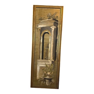 Antique Italian Architectural Relief Painting of a Roman Arch. For Sale