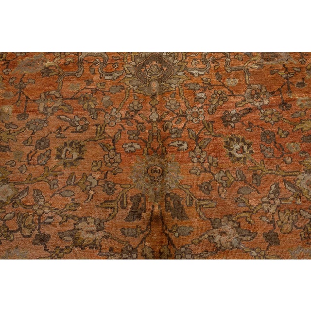 Persian Authentic 19th Century Persian Sultanabad Rug For Sale - Image 3 of 9