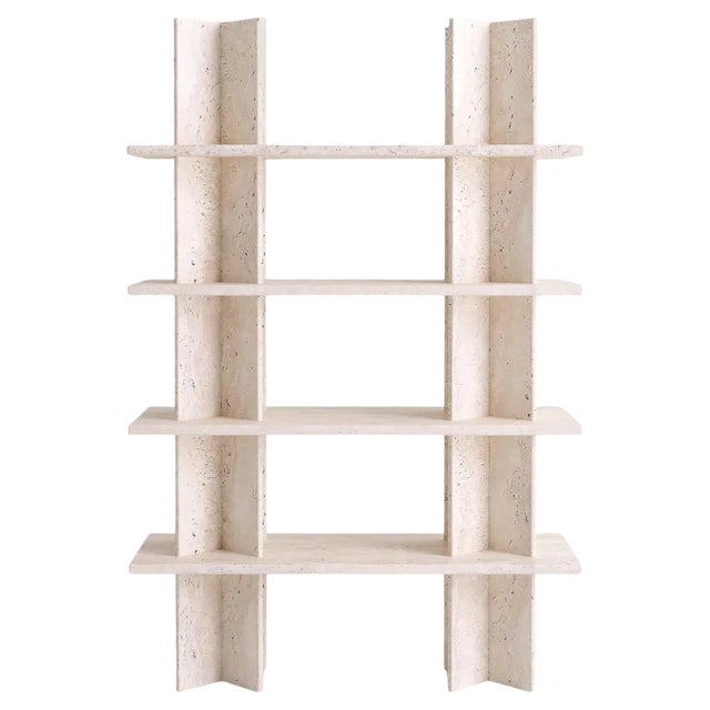 Travertine Monument Shelves by Mathieu Girard & Gauthier Pouillart For Sale
