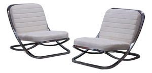 Steel Armchairs, 1970s, Set of 2