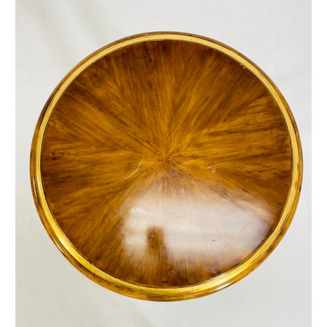 1980s Vintage Tabouret Table With Dolphin Design & Gold Accents For Sale In Los Angeles - Image 6 of 12