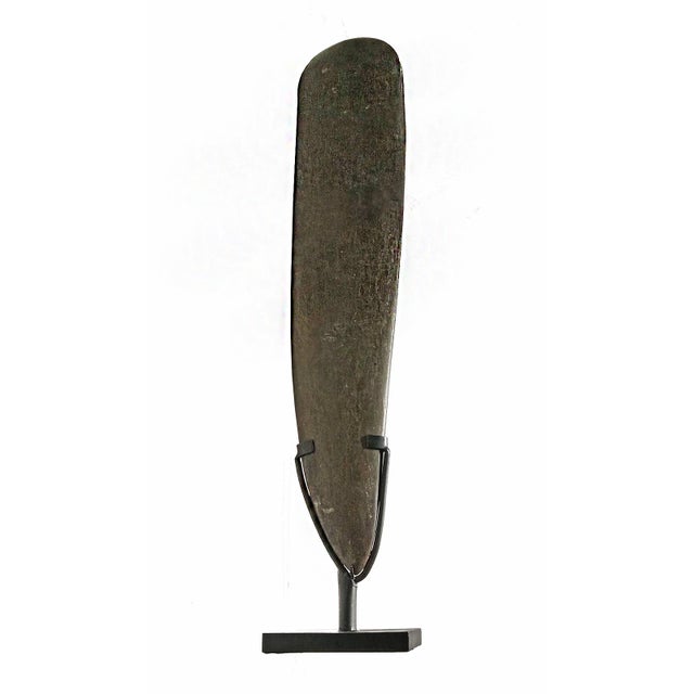 Late 20th Century Late 20th Century Hand-Carved Volcanic Basalt Blade Sculpture on Stand, Organic Modern For Sale - Image 5 of 12