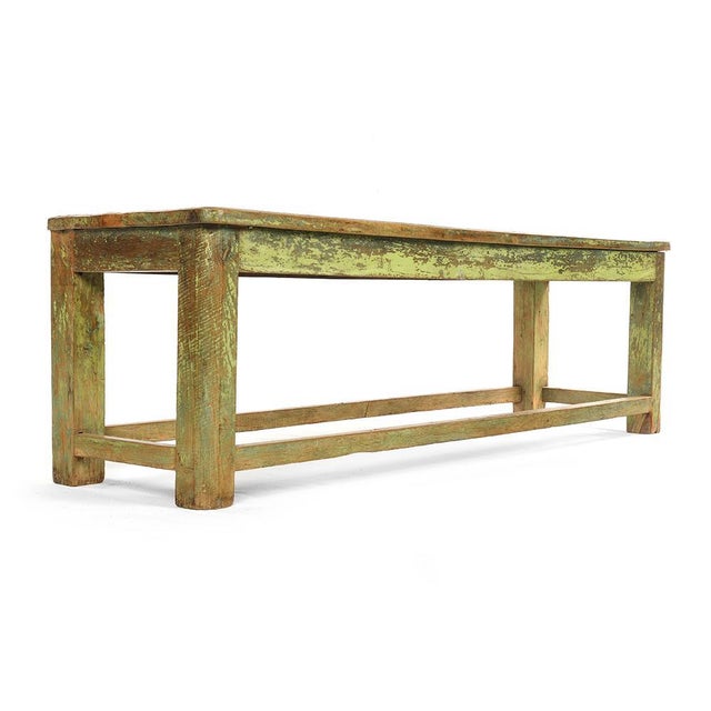 Bench weathered wood. Assisi vintage teak. Has 4 wooden feet. This piece is designed in the style of the selected designer...