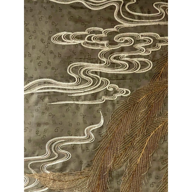 Massive Japanese Embroidery Tapestry Display Box Meiji Period For Sale - Image 9 of 18