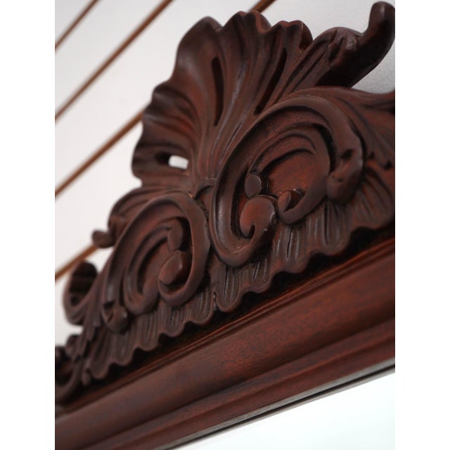 Wood Carved Solid Mahogany Beveled Glass Mirror For Sale - Image 7 of 9