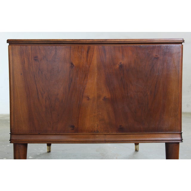 Mid-Century Modern Art Deco Mahogany Writing Desk, 1950s For Sale - Image 15 of 18