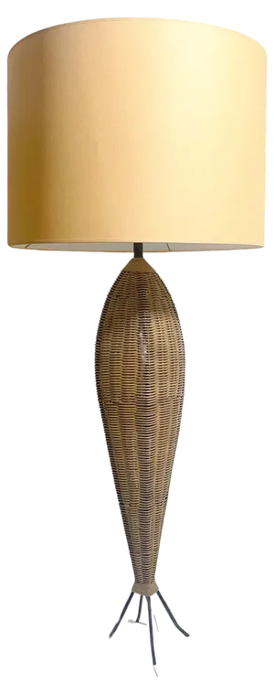 Mid-Century Modern Rattan Table Lamp