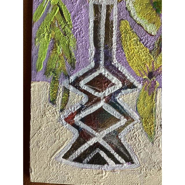 Original Still Life Flowers Painting on Canvas Colorful Modern Vase Art Contemporary Wall Decor For Sale - Image 10 of 10