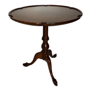 Traditional Pie Crust Table With Claw Feet For Sale