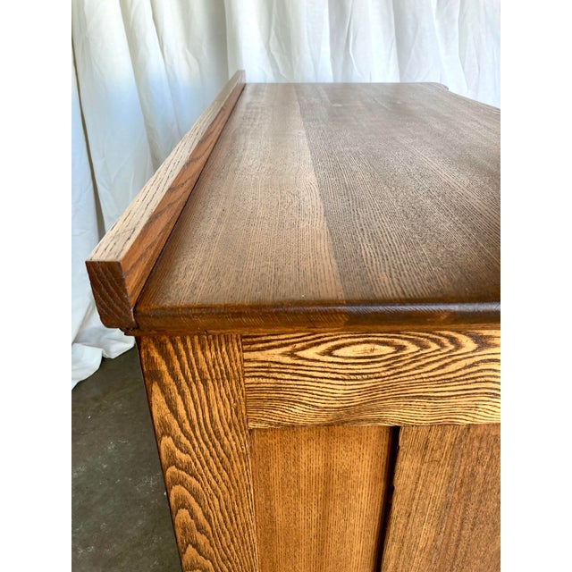 Late 19th Century Antique Victorian Solid Tiger Oak Chest of Drawers For Sale - Image 5 of 11