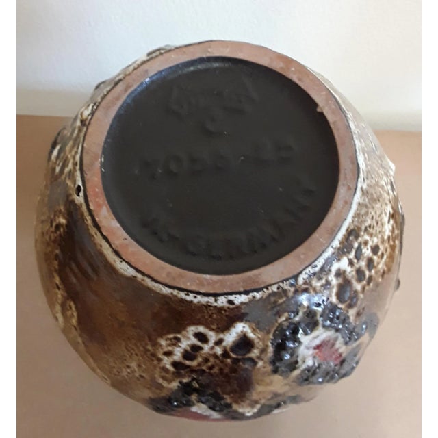 Vintage Jug-Shaped Vase with Colored Stylized Flower Decor from Carstens, 1970s For Sale - Image 3 of 4