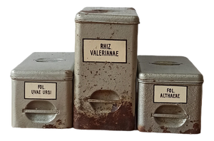 Vintage Metal Pharmacy Containers, 1950s, Set of 3
