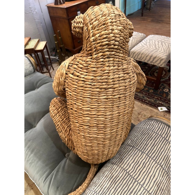 Water Hyacinth Woven Rattan Designer Monkey Sculpture Attributed to Mario Lopez Torres For Sale In Philadelphia - Image 6 of 13