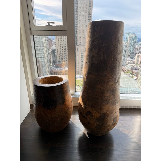 Mid 20th Century Large Organic Modern Wooden Vessels — Sculptural, Hand‑Carved, Primitive Modern Forms For Sale - Image 5 of 11