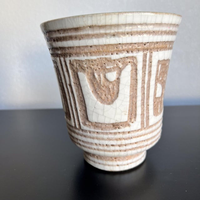 Mid-Century Modern Italian Modernist Glazed Art Pottery Small Planter Pot For Sale - Image 3 of 10