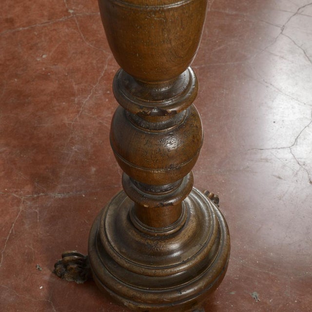 Louis XIV Floor Candlestick with Turned Lion Feet For Sale - Image 14 of 18
