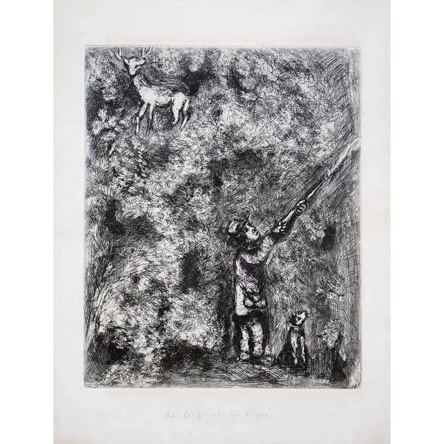 Le Cerf et la Vigne - Original Etching by M. Chagall - 1930 1930 For Sale