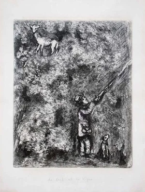 Le Cerf et la Vigne - Original Etching by M. Chagall - 1930 1930