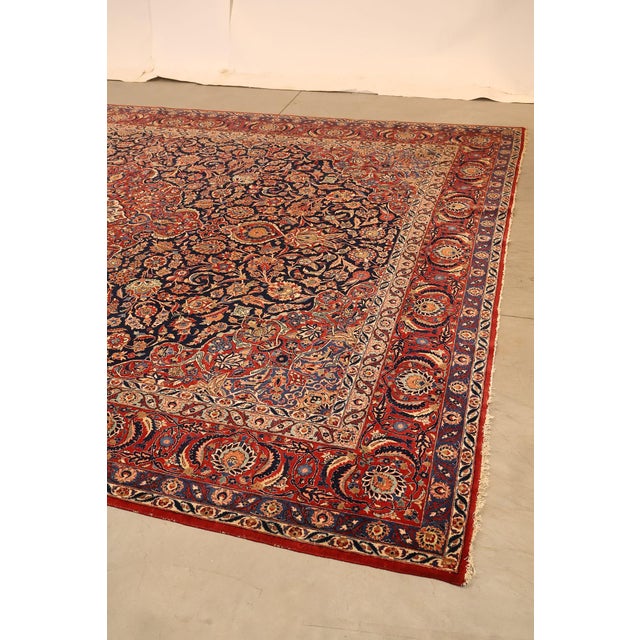Ruby Red Large Hand Tied Traditional Persian Style Area Rug For Sale - Image 8 of 18