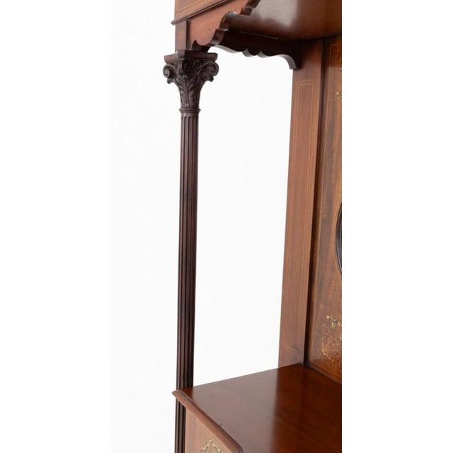 Impressive art nouveau mahogany display cabinet. Circa 1890 This cabinet is raised upon cabriole legs with a shaped...