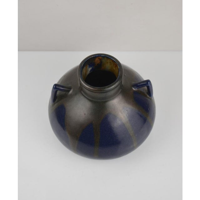 Art Deco Blue Glazed Stoneware Vase by Léon Pointu, France 1920s For Sale - Image 9 of 14