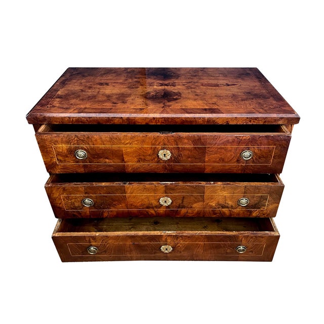 Austrian Biedermeier Mahogany Veneered Chest of Drawers For Sale - Image 4 of 10