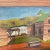 Vintage Signed American Folk Art Farm Landscape Oil Painting For Sale In West Palm - Image 6 of 13