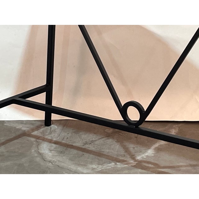 Black Outdoor 'Trapèze' Teak Console by Design Frères For Sale - Image 8 of 9